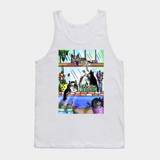 Green Pawed Kitties Tank Top